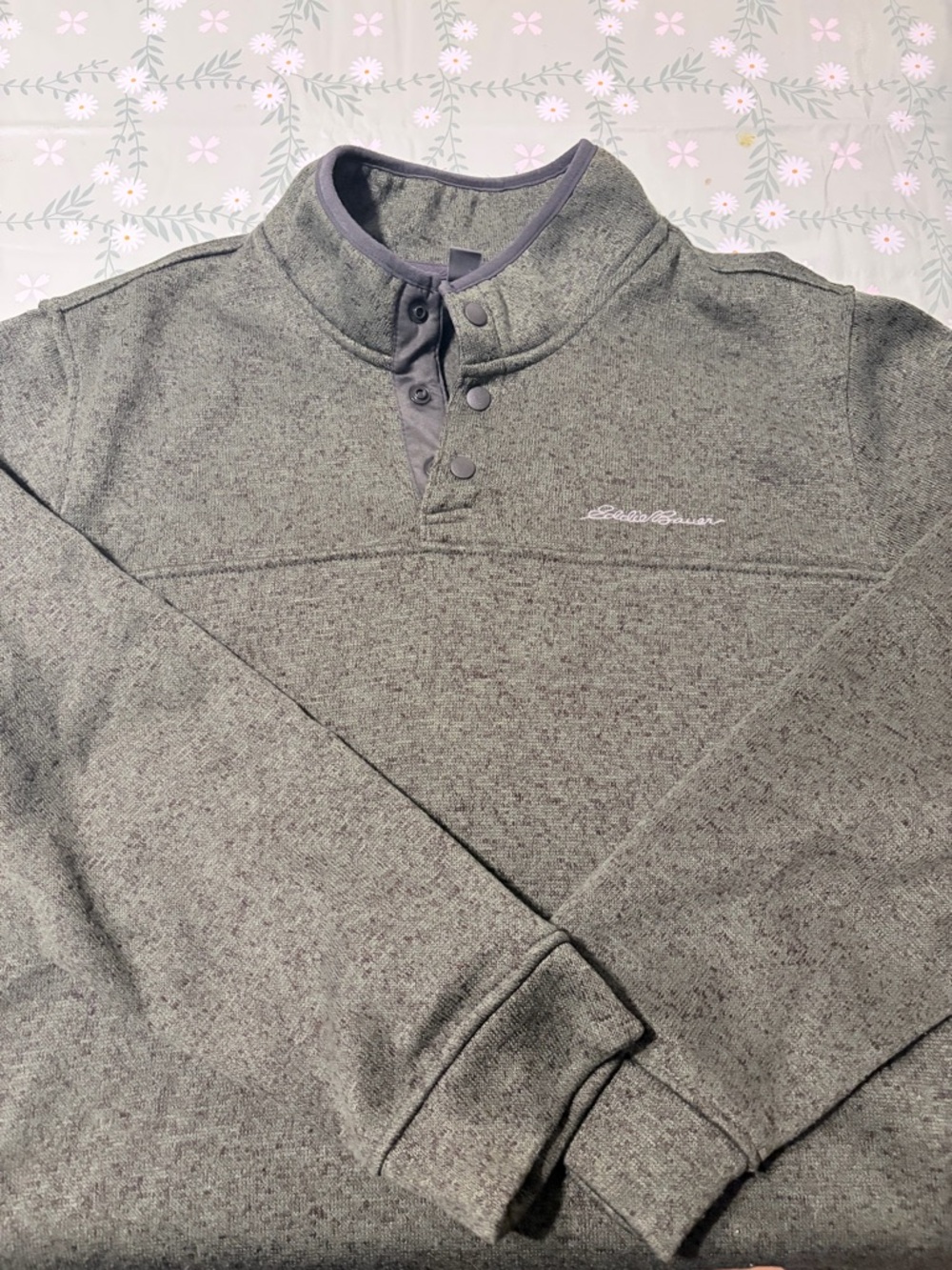 Eddie Bauer Dark Green and Charcoal Fleece‎ Jacket